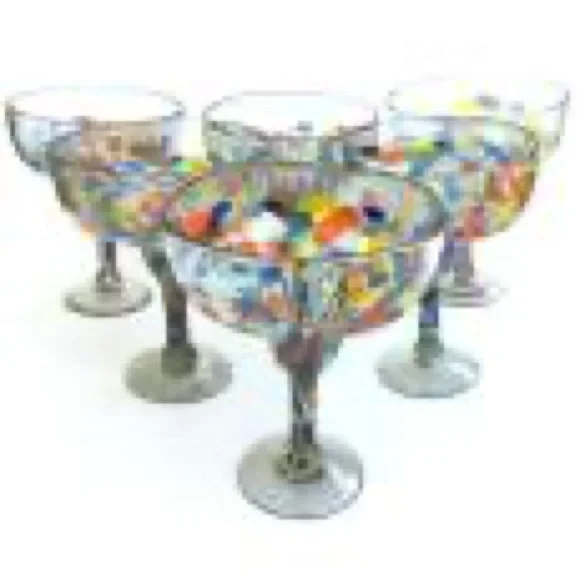 Mexican Handcrafted 14 OZ Magarita Glasses Set of 2 - Picture 4 of 4
